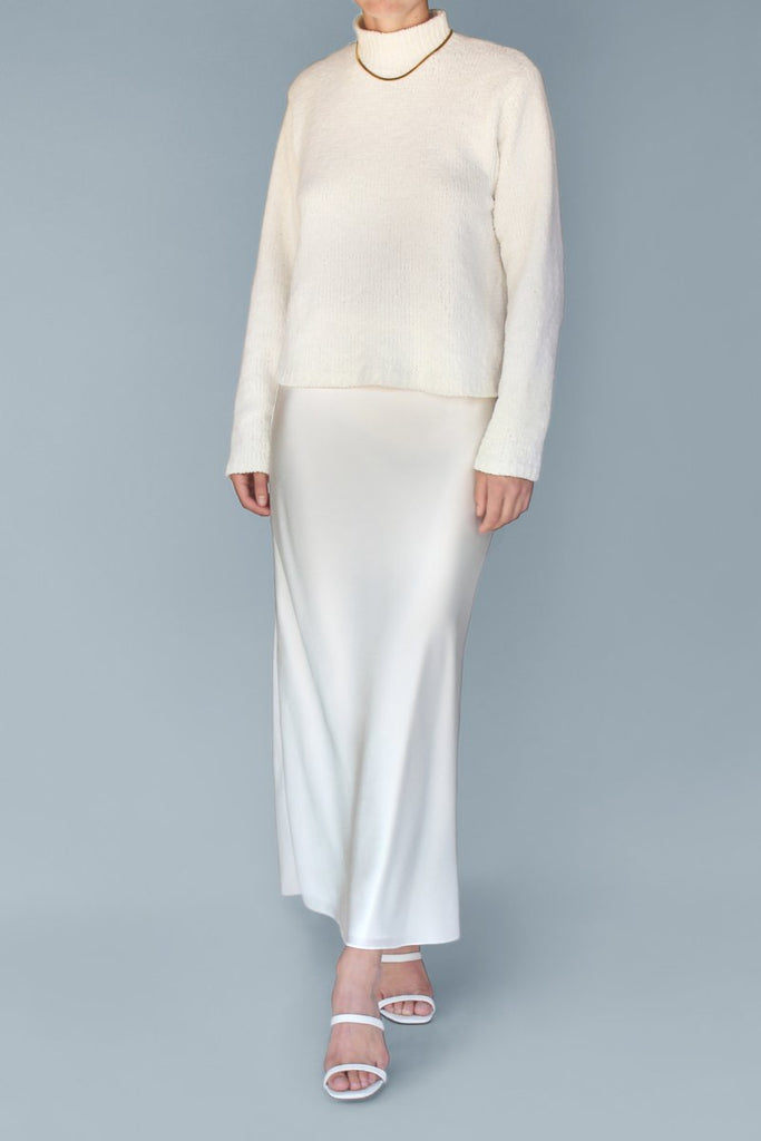 Jacoba Jane Long Silk Satin Maxi Skirt (Ivory) - Victoire BoutiqueJacoba JaneBottoms Ottawa Boutique Shopping Clothing