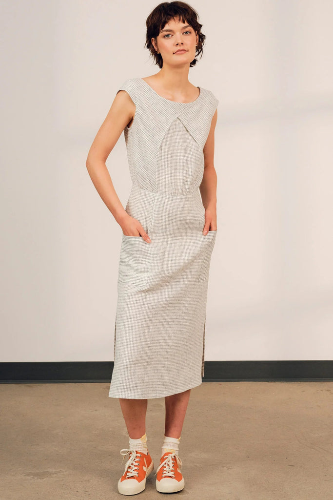 Jennifer Glasgow Marama Dress (Cream Check) - Victoire BoutiqueJennifer GlasgowDresses Ottawa Boutique Shopping Clothing