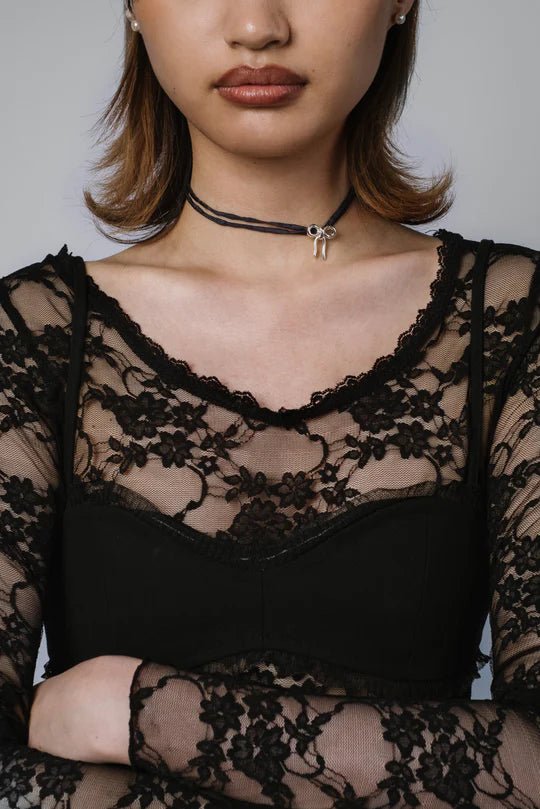 Kara Yoo Maisie Necklace (Raw Silk & Silver) - Victoire BoutiqueKara YooNecklace Ottawa Boutique Shopping Clothing