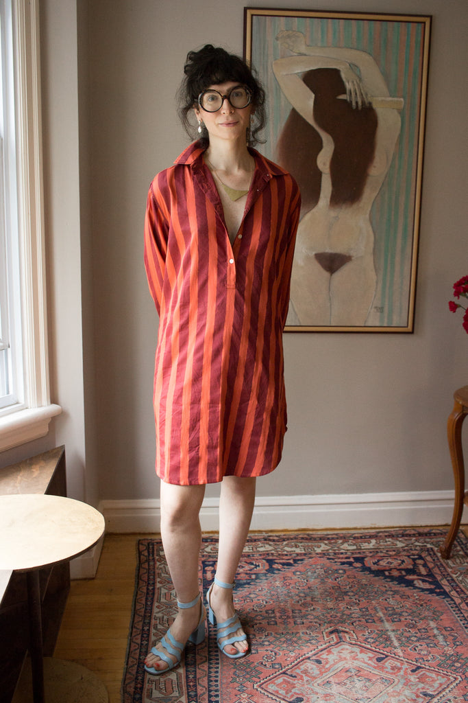 Kate Austin Designs Katherine Shirt Dress (Clay Wide Stripe) - Victoire BoutiqueKate Austin DesignsDresses Ottawa Boutique Shopping Clothing