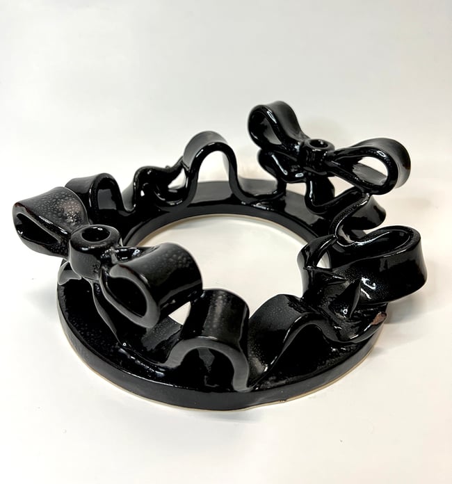 Kiki Bridges Ribbon Ring Candelabra (Black) - Victoire BoutiqueKiki BridgesHome Ottawa Boutique Shopping Clothing