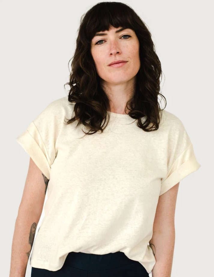 Leka Knit Tee (White) - Victoire BoutiqueLekaTops Ottawa Boutique Shopping Clothing