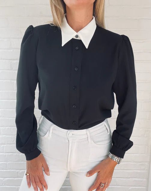 Lele de Baltzac Everyday Zoe Top (Black & White) - Victoire BoutiqueLele de BaltzacTops Ottawa Boutique Shopping Clothing