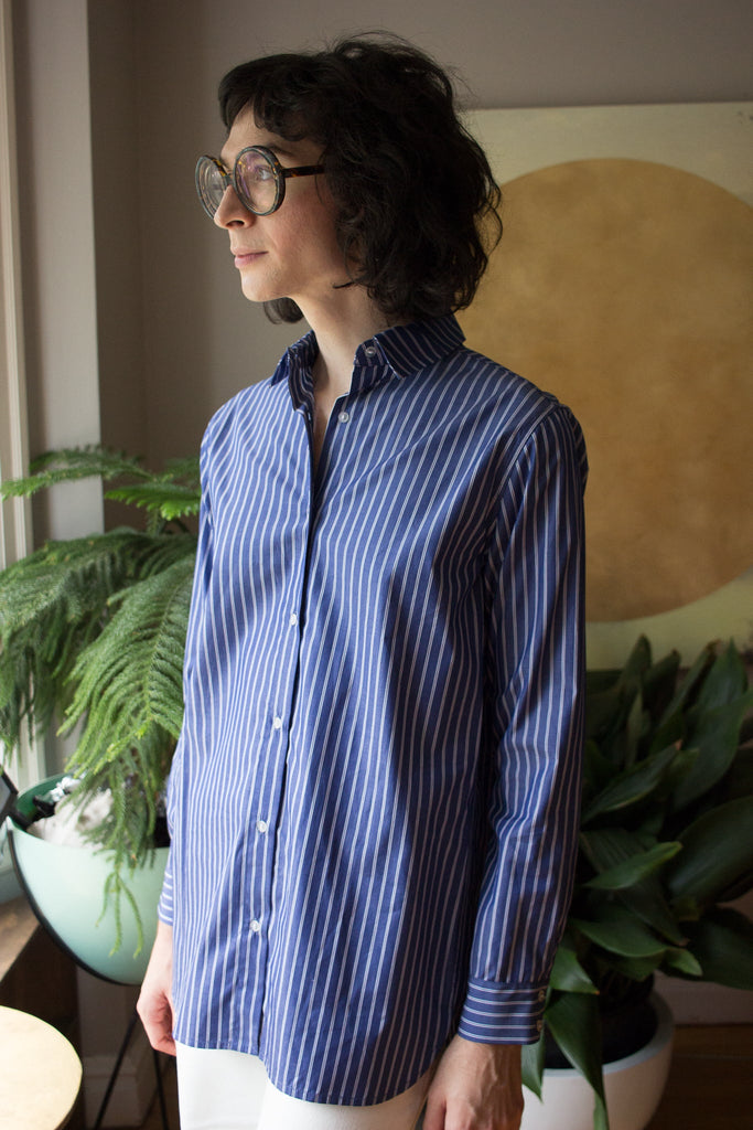 Lepidoptere Anouk Shirt (Blue Stripe) - Victoire BoutiqueLepidoptereTops Ottawa Boutique Shopping Clothing