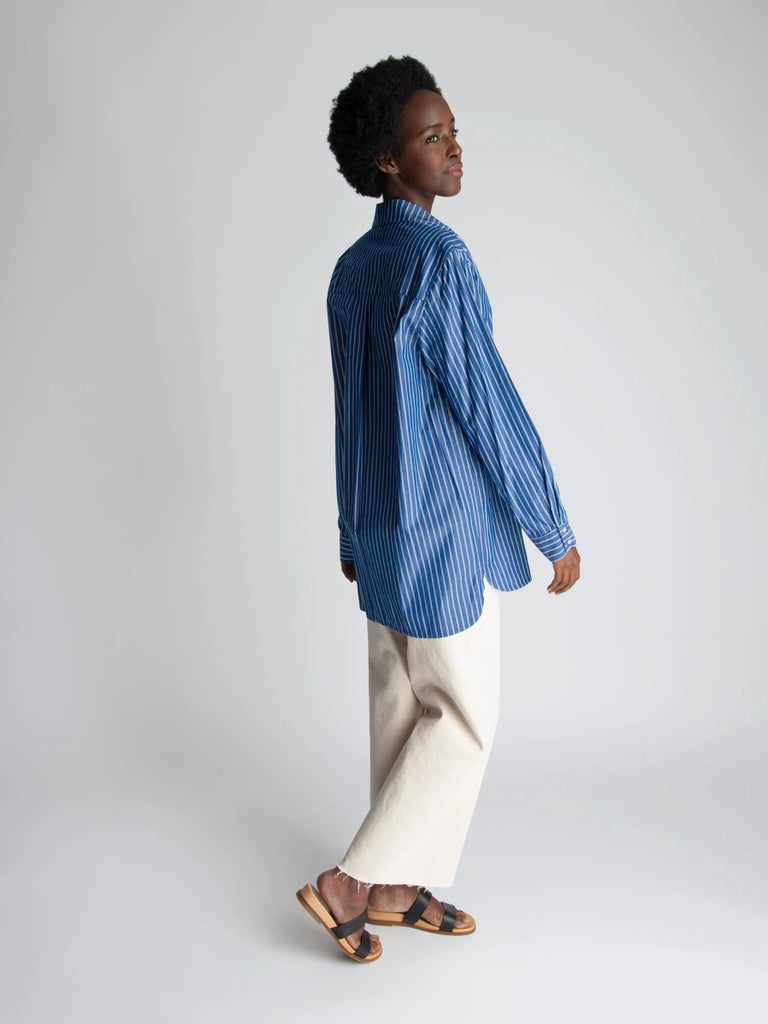 Lepidoptere Anouk Shirt (Blue Stripe) - Victoire BoutiqueLepidoptereTops Ottawa Boutique Shopping Clothing