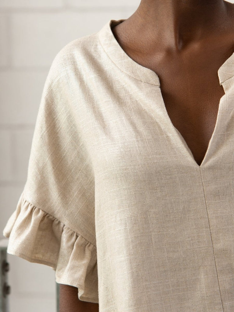 Lepidoptere Dallo Shirt (Silver Linen) - Victoire BoutiqueLepidoptereTops Ottawa Boutique Shopping Clothing