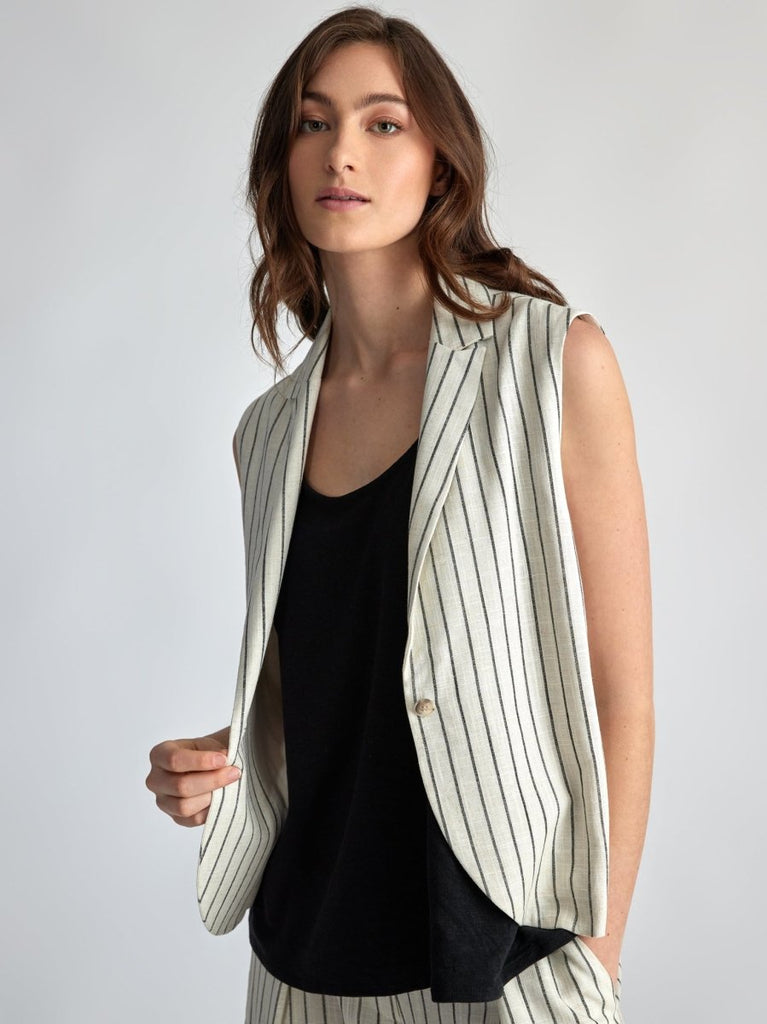 Lepidoptere Elise Vest (Stripes) - Victoire BoutiqueLepidoptereTops Ottawa Boutique Shopping Clothing