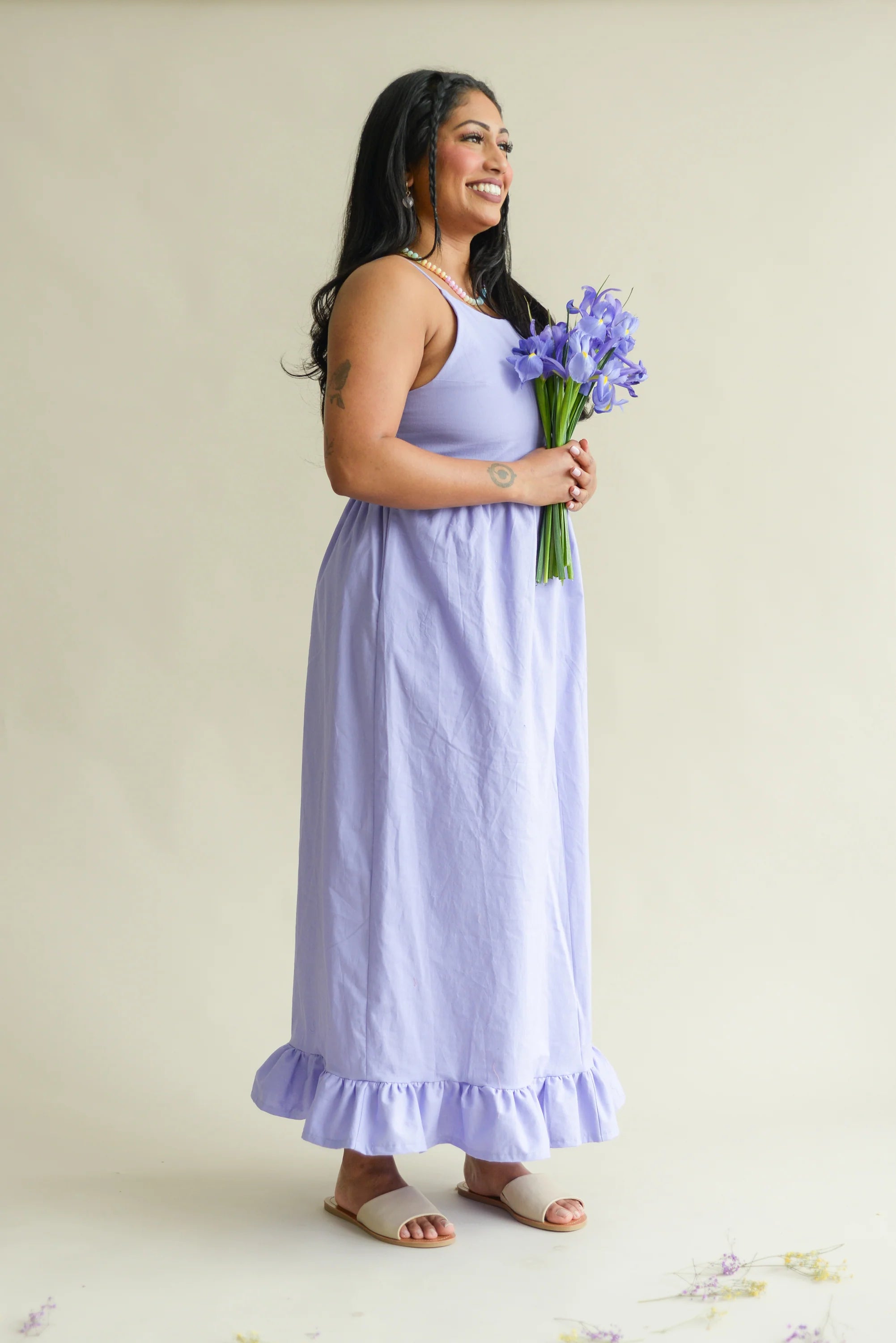 Lilac & Blue Floral Blair Cotton Dress