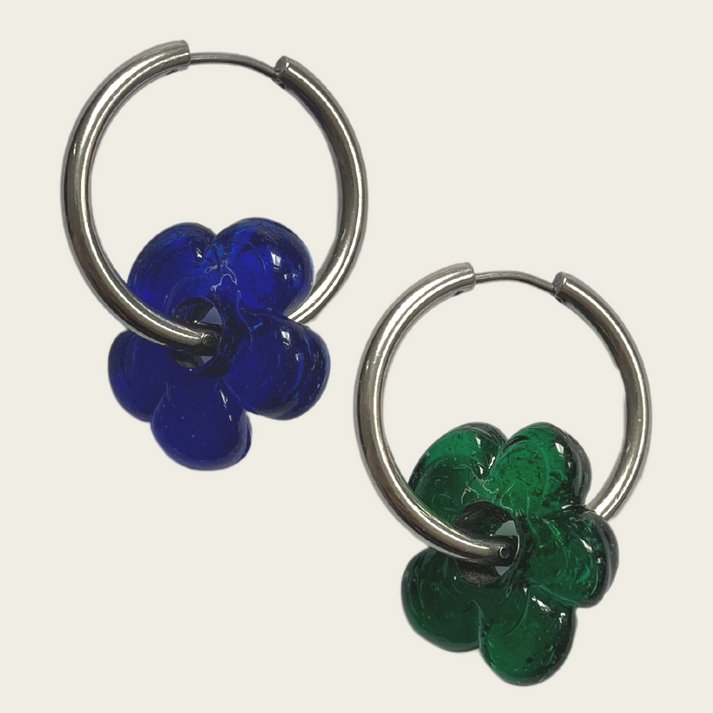 LILOU Gems Flower Hoop Earrings (Various Colours) - Victoire BoutiqueLILOU GemsEarrings Ottawa Boutique Shopping Clothing
