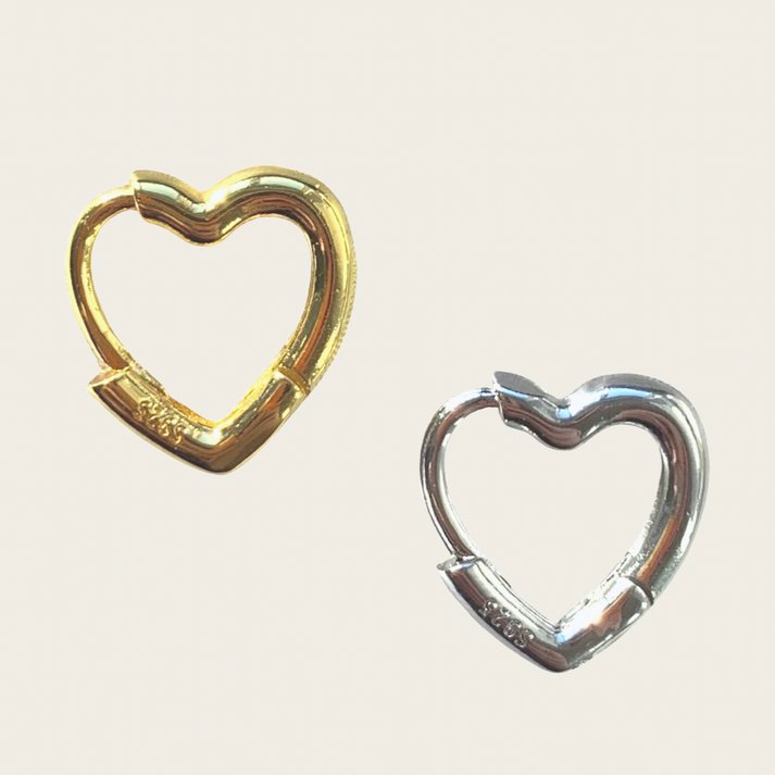 LILOU Gems Mini Heart Hoop Earrings (Gold or Silver) - Victoire BoutiqueLILOU GemsEarrings Ottawa Boutique Shopping Clothing