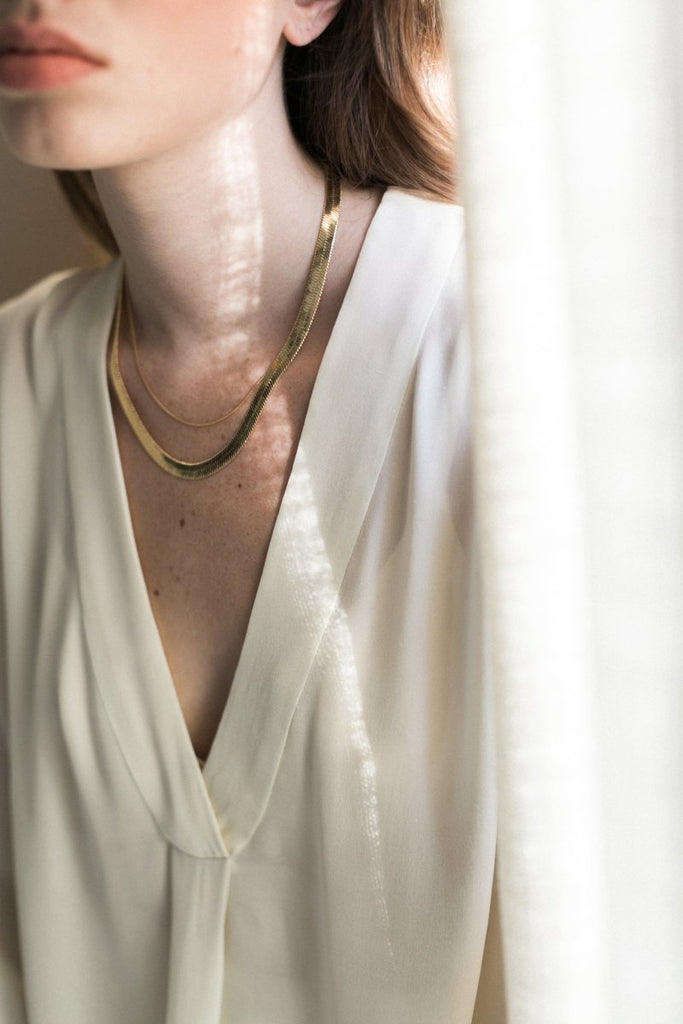 Lisbeth Herringbone XL Necklace - Victoire BoutiqueLisbeth JewelryNecklaces Ottawa Boutique Shopping Clothing