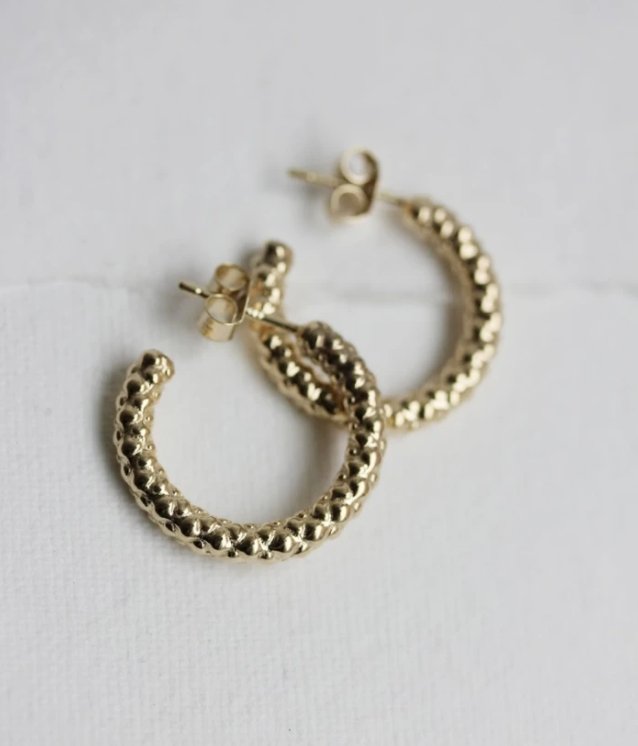 Little Gold Basil Hoops (Gold) - Victoire BoutiqueLittle GoldEarrings Ottawa Boutique Shopping Clothing
