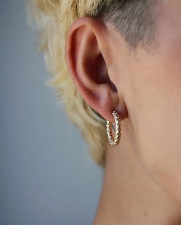Little Gold Basil Hoops (Gold) - Victoire BoutiqueLittle GoldEarrings Ottawa Boutique Shopping Clothing