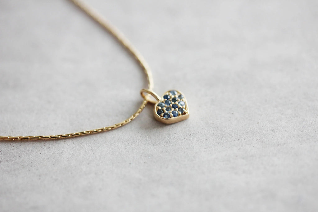 Little Gold Full of Love Necklace (Blue Sapphire) - Victoire BoutiqueLittle GoldNecklaces Ottawa Boutique Shopping Clothing