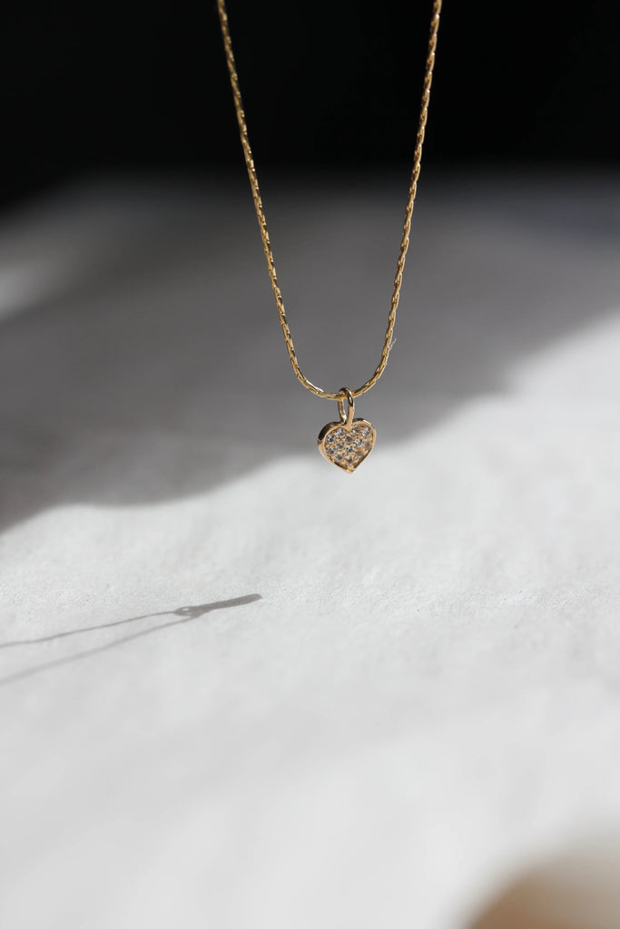 Little Gold Full of Love Necklace (White Topaz) - Victoire BoutiqueLittle GoldNecklaces Ottawa Boutique Shopping Clothing