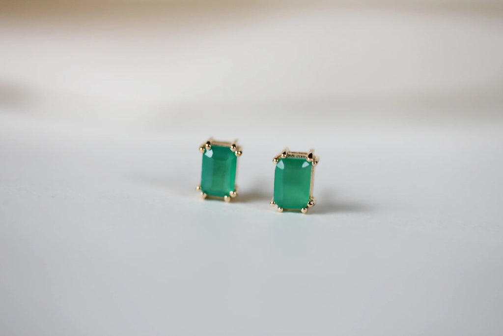 Little Gold Lake Studs (Green Onyx) - Victoire BoutiqueLittle GoldEarrings Ottawa Boutique Shopping Clothing