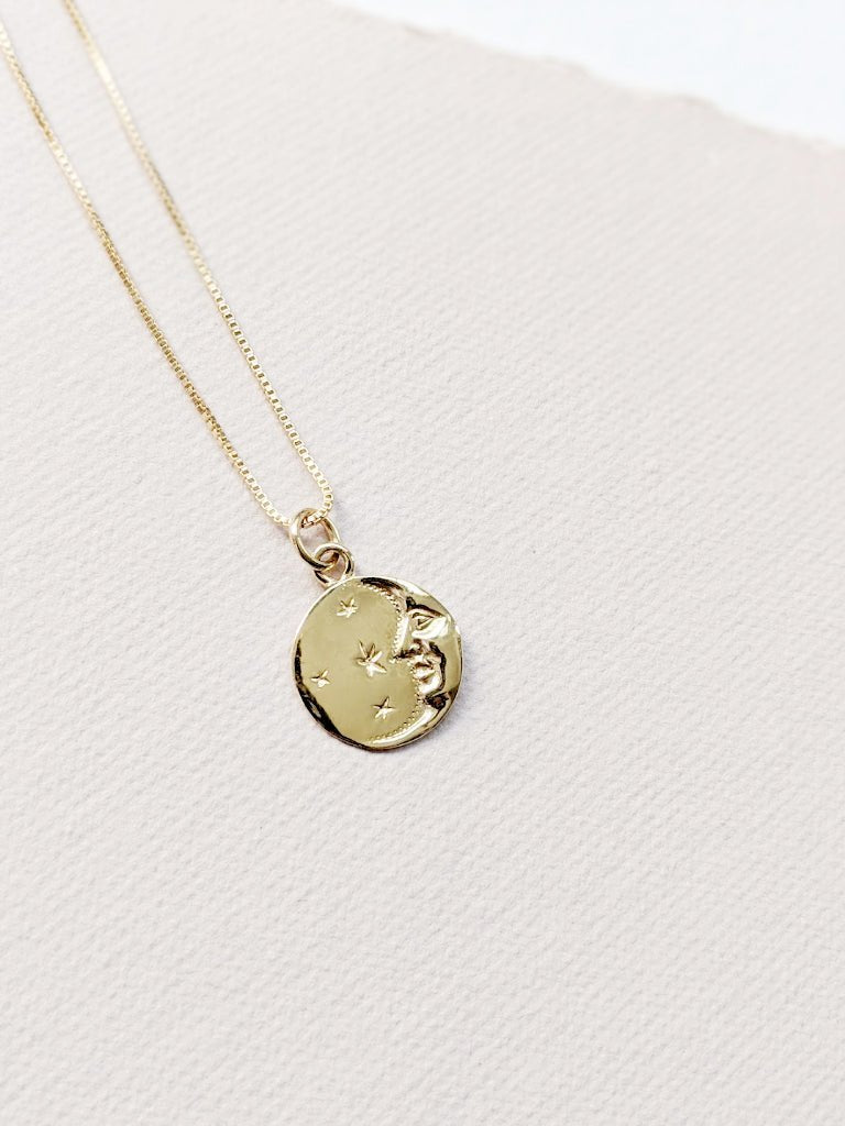Little Gold Lucky Moon Necklace - Victoire BoutiqueLittle GoldNecklaces Ottawa Boutique Shopping Clothing