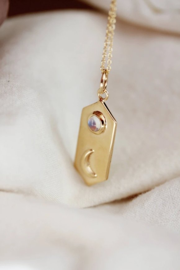 Little Gold Moon Above Necklace - Victoire BoutiqueLittle GoldNecklaces Ottawa Boutique Shopping Clothing