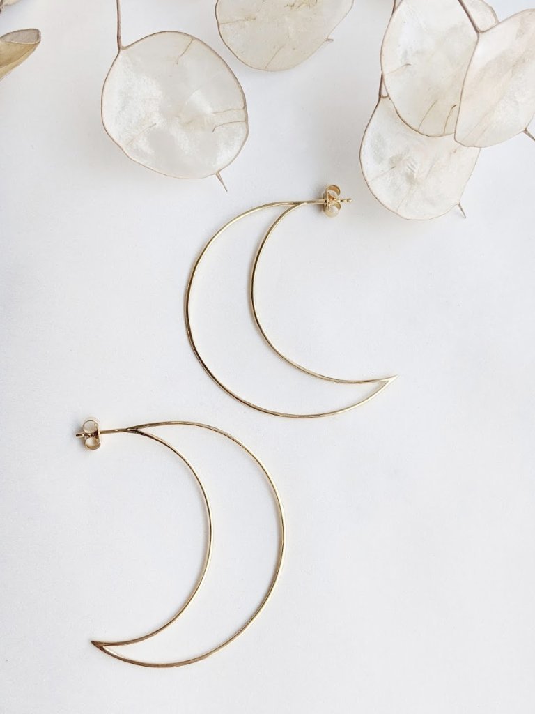 Little Gold Moon Hoops - Victoire BoutiqueLittle GoldEarrings Ottawa Boutique Shopping Clothing