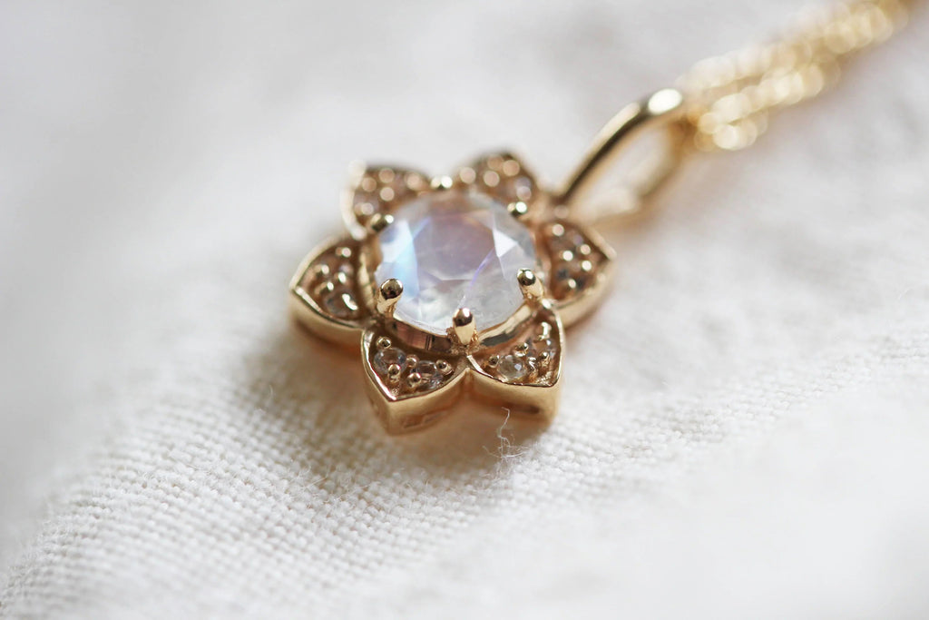 Little Gold Moonflower Necklace - Victoire BoutiqueLittle GoldNecklaces Ottawa Boutique Shopping Clothing