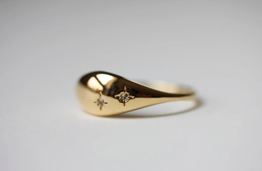 Little Gold Starry Dome Ring - Victoire BoutiqueLittle GoldRings Ottawa Boutique Shopping Clothing