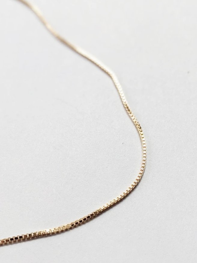 Little Gold Super Fine Box Chain Necklace - Victoire BoutiqueLittle GoldNecklaces Ottawa Boutique Shopping Clothing