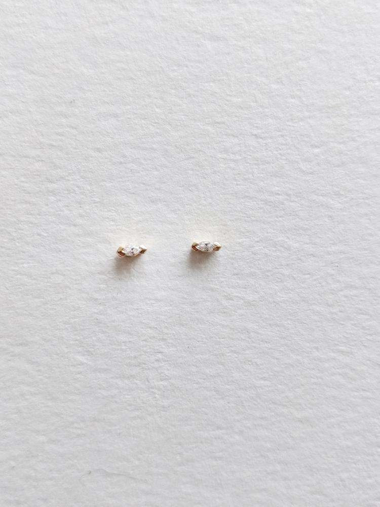 Little Gold Tiniest Marquise Studs - Victoire BoutiqueLittle GoldEarrings Ottawa Boutique Shopping Clothing