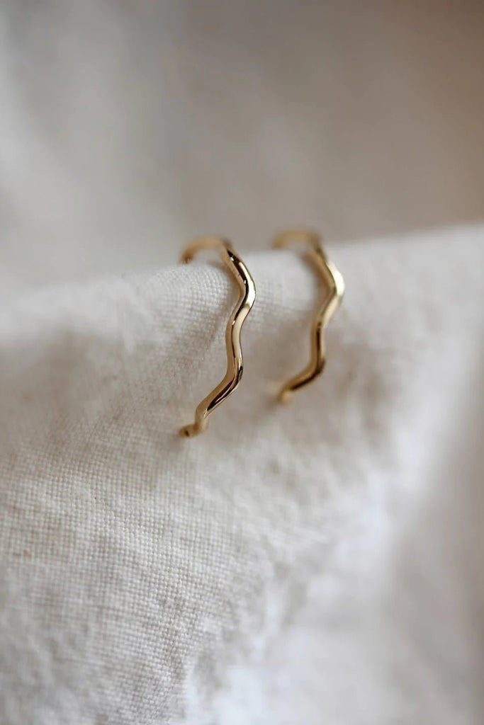 Little Gold Wave Hoops - Victoire BoutiqueLittle GoldEarrings Ottawa Boutique Shopping Clothing