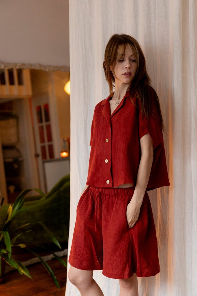 Marigold Lili Jane Shirt (Terracotta) - Victoire BoutiqueMarigoldTops Ottawa Boutique Shopping Clothing