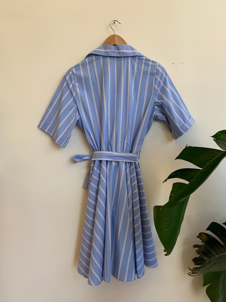 Marigold Nolana Dress (Big Blue Stripe) - Victoire BoutiqueMarigoldDresses Ottawa Boutique Shopping Clothing