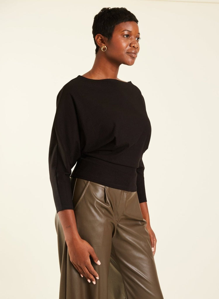 Meg Boatneck Skinny Top (Black) - Victoire BoutiqueMeg by Megan KinneyShirts & Tops Ottawa Boutique Shopping Clothing