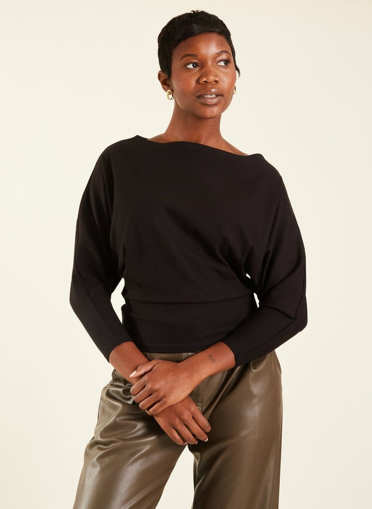 Meg Boatneck Skinny Top (Black) - Victoire BoutiqueMeg by Megan KinneyShirts & Tops Ottawa Boutique Shopping Clothing