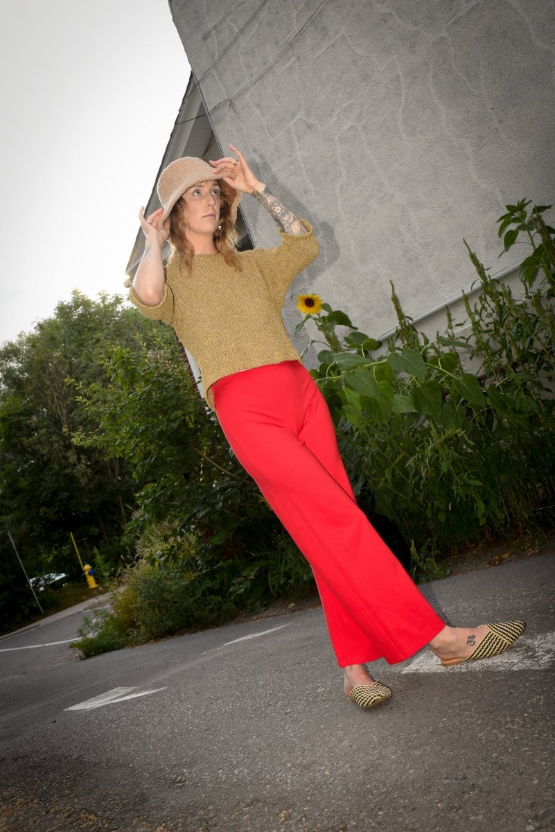 Mercedes Morin Flare Pants (Red) - Victoire Boutique - Bottoms - Mercedes  Morin - Victoire Boutique - ethical sustainable boutique shopping Ottawa  made in Canada