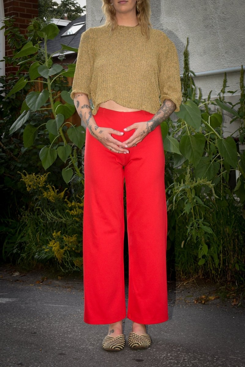 Mercedes Morin Flare Pants (Red) - Victoire Boutique - Bottoms - Mercedes  Morin - Victoire Boutique - ethical sustainable boutique shopping Ottawa  made in Canada