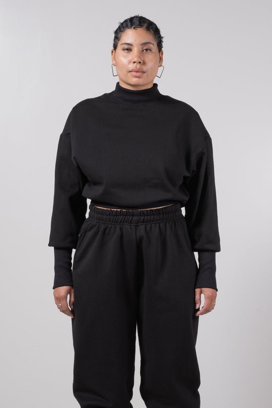 Mercy House Form Cropped Crewneck (Black) - Victoire BoutiqueMercy HouseTops Ottawa Boutique Shopping Clothing