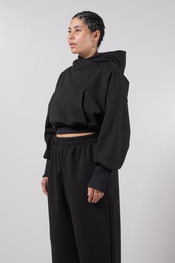 Mercy House Form Cropped Hoodie (Black) - Victoire BoutiqueMercy HouseTops Ottawa Boutique Shopping Clothing