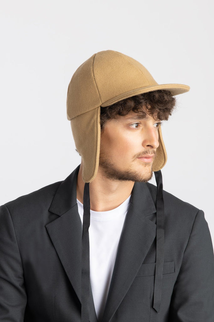 Milo & Dexter Round Cap with Ear Flaps (Beige Wool) - Victoire BoutiqueMilo & DexterOuterwear Ottawa Boutique Shopping Clothing