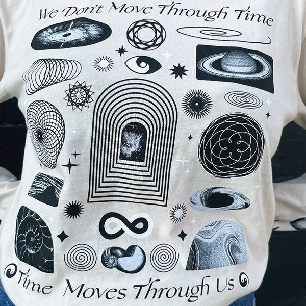 Moon Studio Time Travel Club Long Sleeve Tee - Victoire Boutique - T-shirt  - Moon Studio - Victoire Boutique - ethical sustainable boutique shopping  Ottawa made in Canada