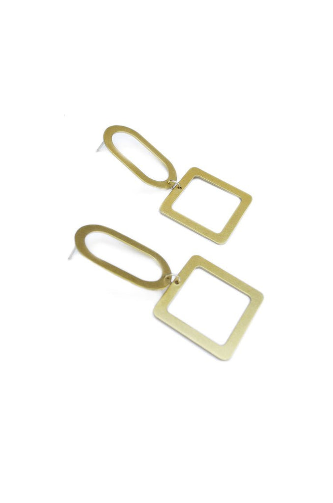 Natalie Joy Oval Square Earrings (Small) - Victoire BoutiqueNatalie JoyEarrings Ottawa Boutique Shopping Clothing