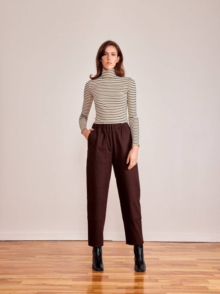 Odeyalo Adamo Turtleneck - Black/Cream Stripes (Online Exclusive) - Victoire BoutiqueOdeyaloTops Ottawa Boutique Shopping Clothing