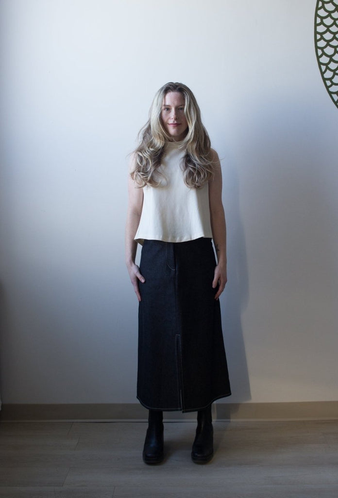 Odeyalo Nita Skirt (Dark Denim) - Victoire BoutiqueOdeyaloBottoms Ottawa Boutique Shopping Clothing