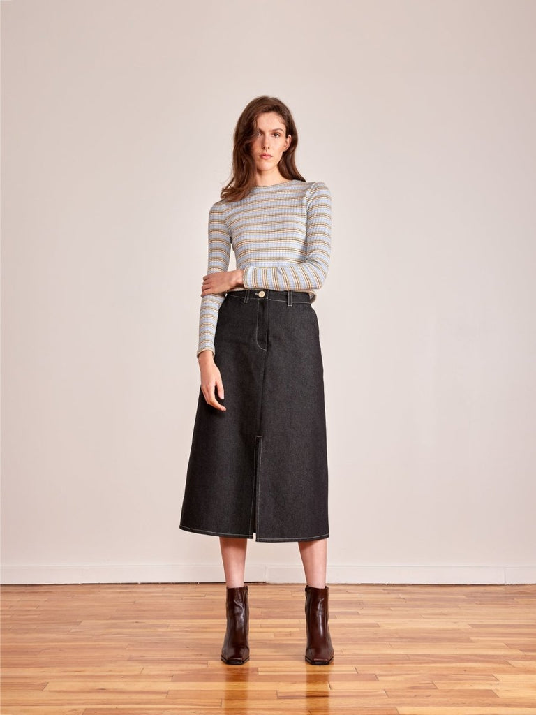 Odeyalo Nita Skirt - Dark Denim (Online Exclusive) - Victoire BoutiqueOdeyaloBottoms Ottawa Boutique Shopping Clothing