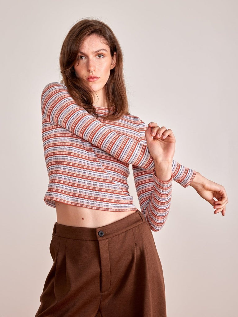 Odeyalo Pista Top - Rust Stripe (Online Exclusive) - Victoire BoutiqueOdeyaloTops Ottawa Boutique Shopping Clothing