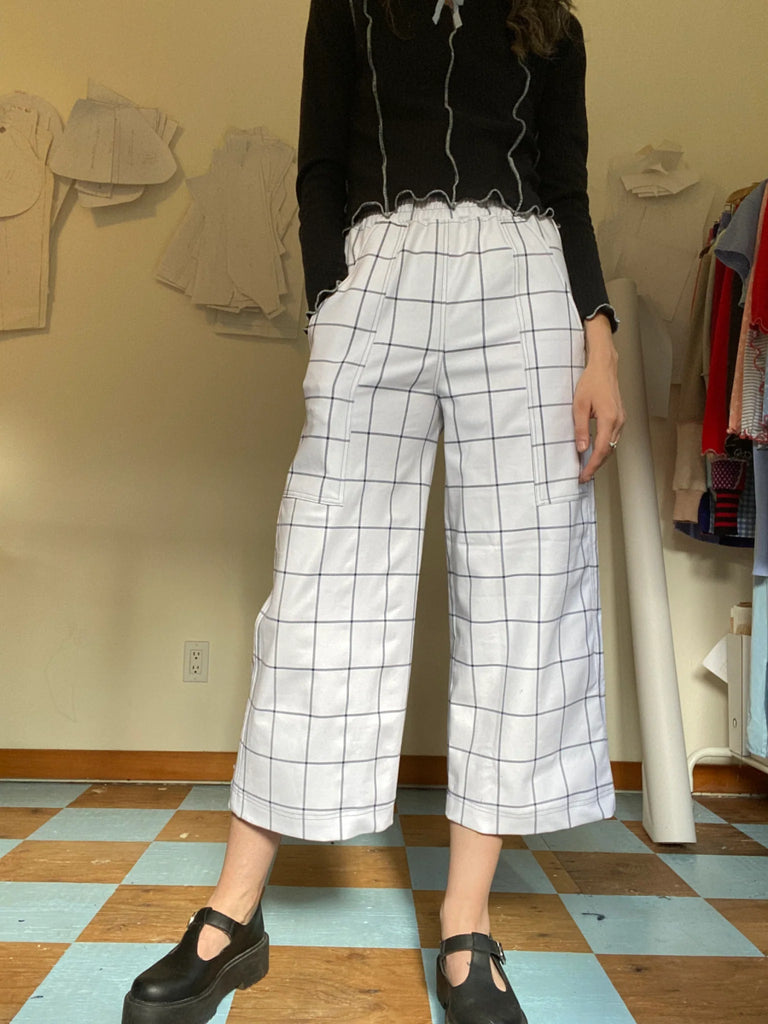 Olive Rose Channing Pants (White Plaid) - Victoire BoutiqueOlive RoseBottoms Ottawa Boutique Shopping Clothing