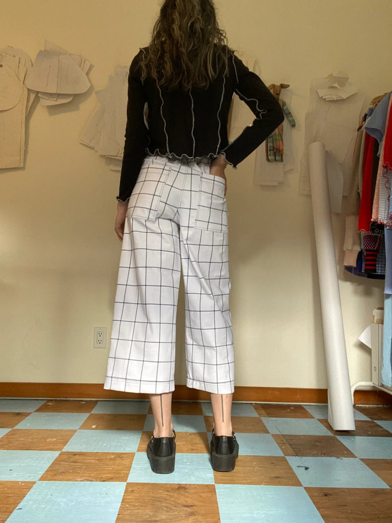 Olive Rose Channing Pants (White Plaid) - Victoire BoutiqueOlive RoseBottoms Ottawa Boutique Shopping Clothing