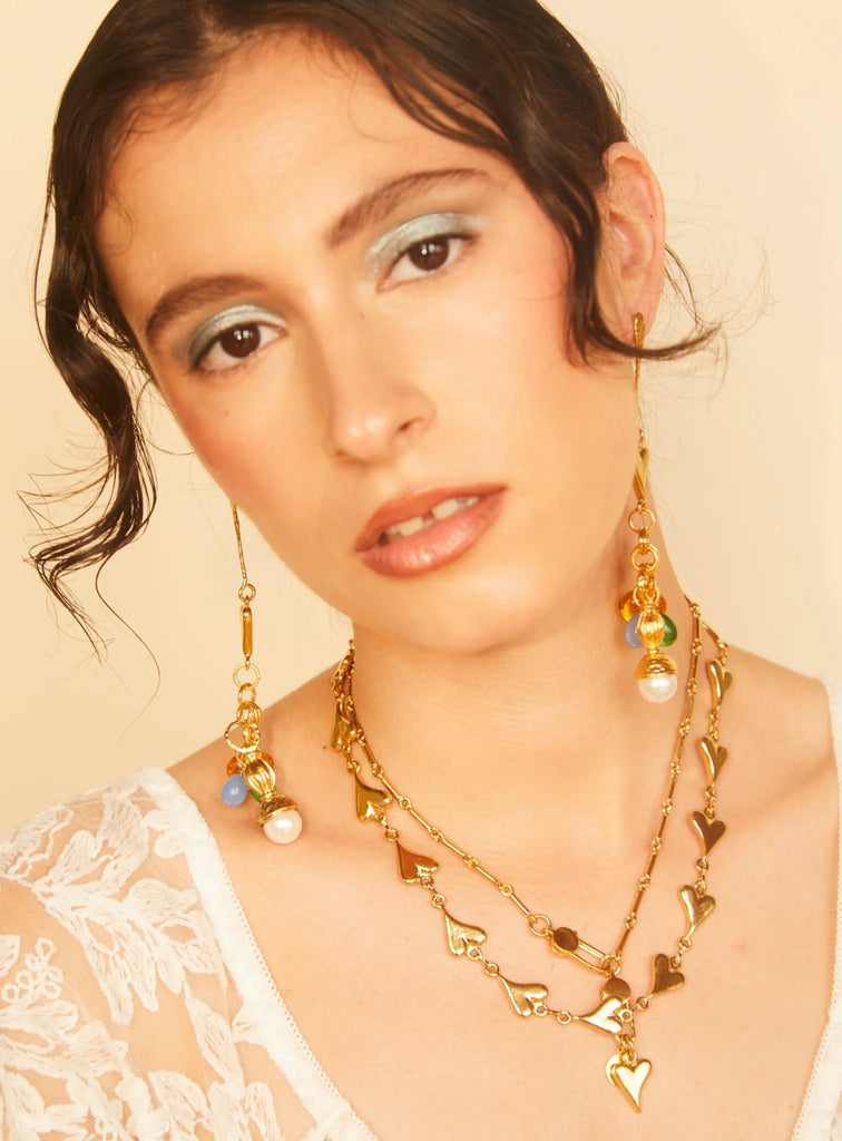 Par Ici Heart Link Necklace - Gold or Rhodium (Online Exclusive) - Victoire BoutiquePar IciNecklaces Ottawa Boutique Shopping Clothing