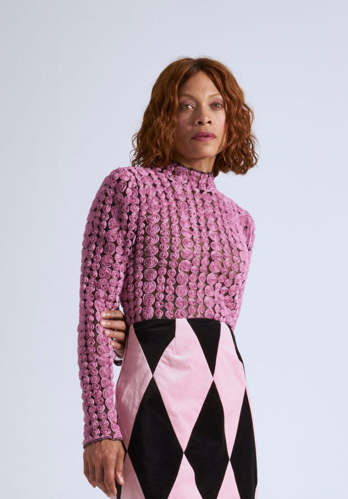 Rightful Owner Rosette Turtleneck (Pink) - Victoire BoutiqueRightful OwnerTops Ottawa Boutique Shopping Clothing