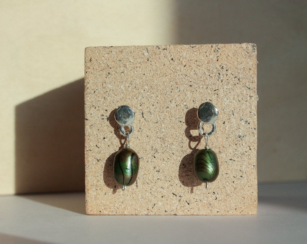 Rowe Green Pearl Drip Drop Earrings - Victoire BoutiqueRoweEarrings Ottawa Boutique Shopping Clothing