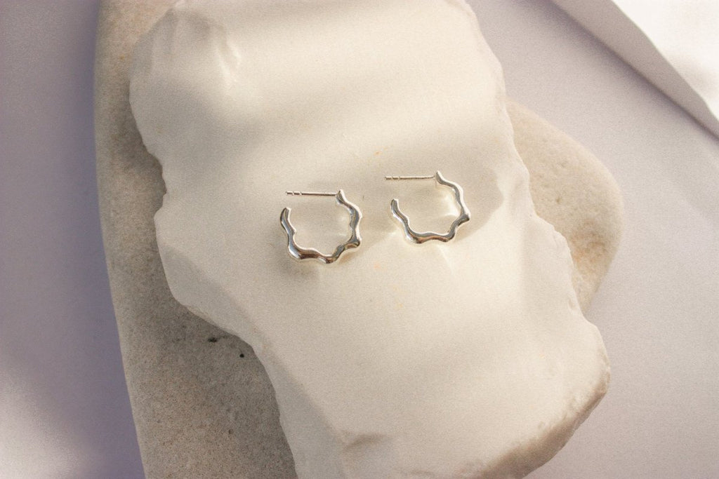 Rowe Mini Wave Hoops (Silver or Brass) - Victoire BoutiqueRoweEarrings Ottawa Boutique Shopping Clothing