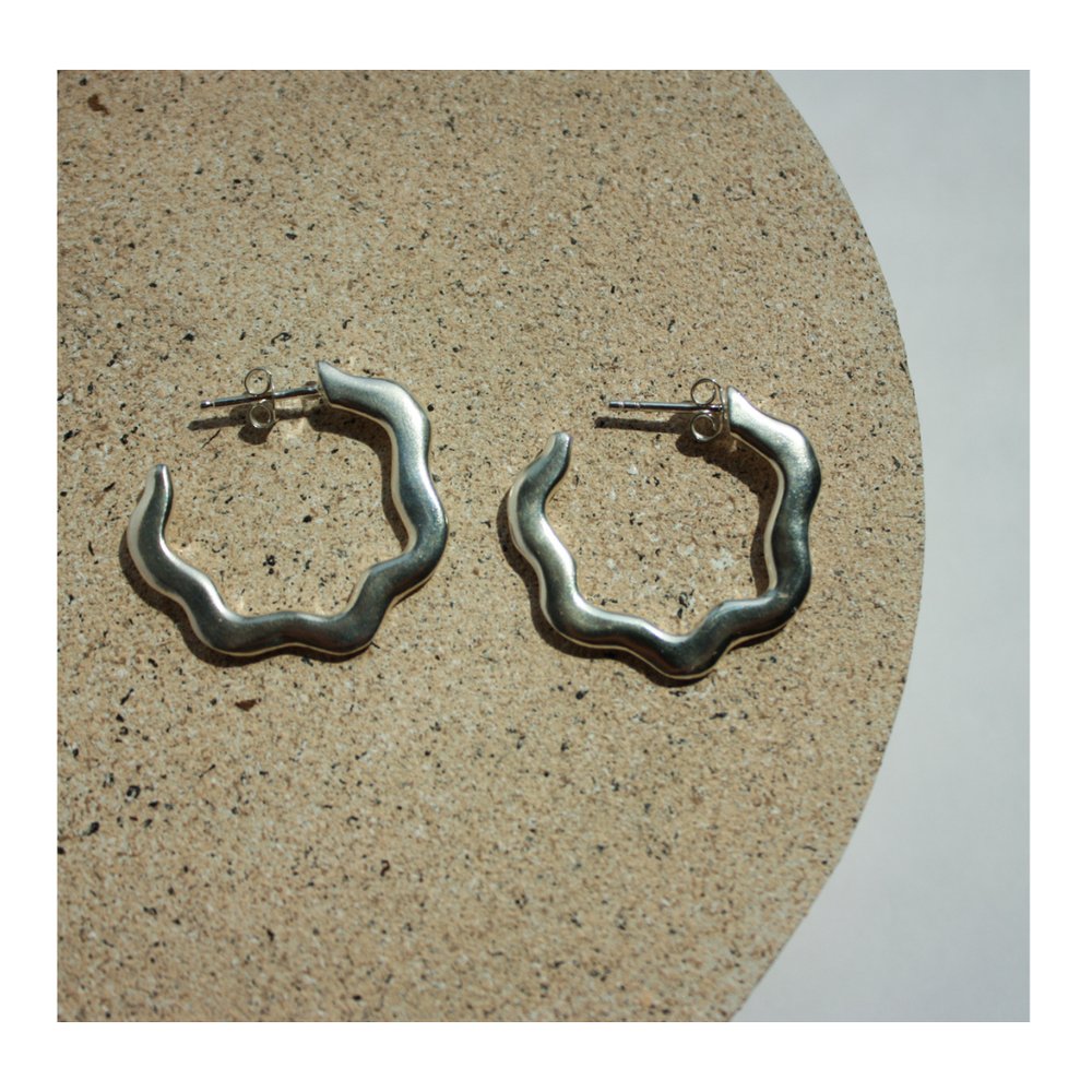 Rowe Wave Hoops (Silver or Brass) - Victoire BoutiqueRoweEarrings Ottawa Boutique Shopping Clothing